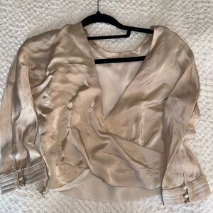 Elegant Cream Wrap Blouse